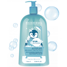 BIODERMA ABCDERM GEL MOUSSANT DELIKATNY ŻEL MYJĄCY DLA DZIECI I NIEMOWLĄT 1 LITR